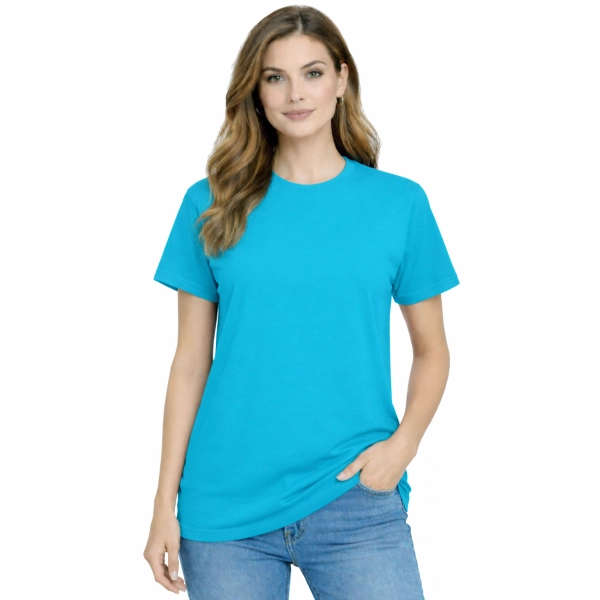 Damska koszulka T-shirt 100% miękka bawełna turkusowa roz. 3XL